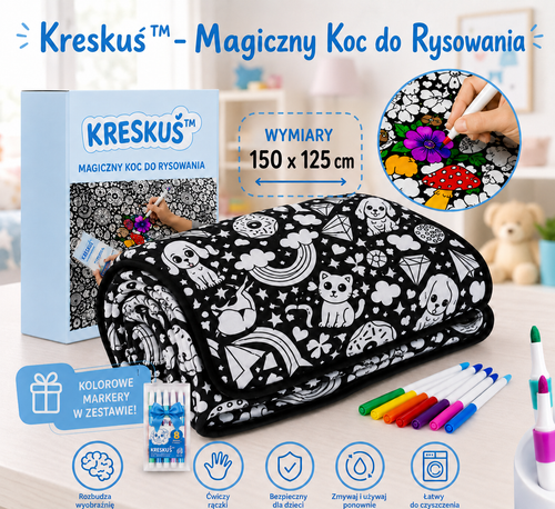 Kreskuś™ - Magiczny Kocyk do Rysowania